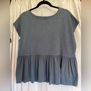 Loft Cap Sleeve Peplum Top 100% cotton